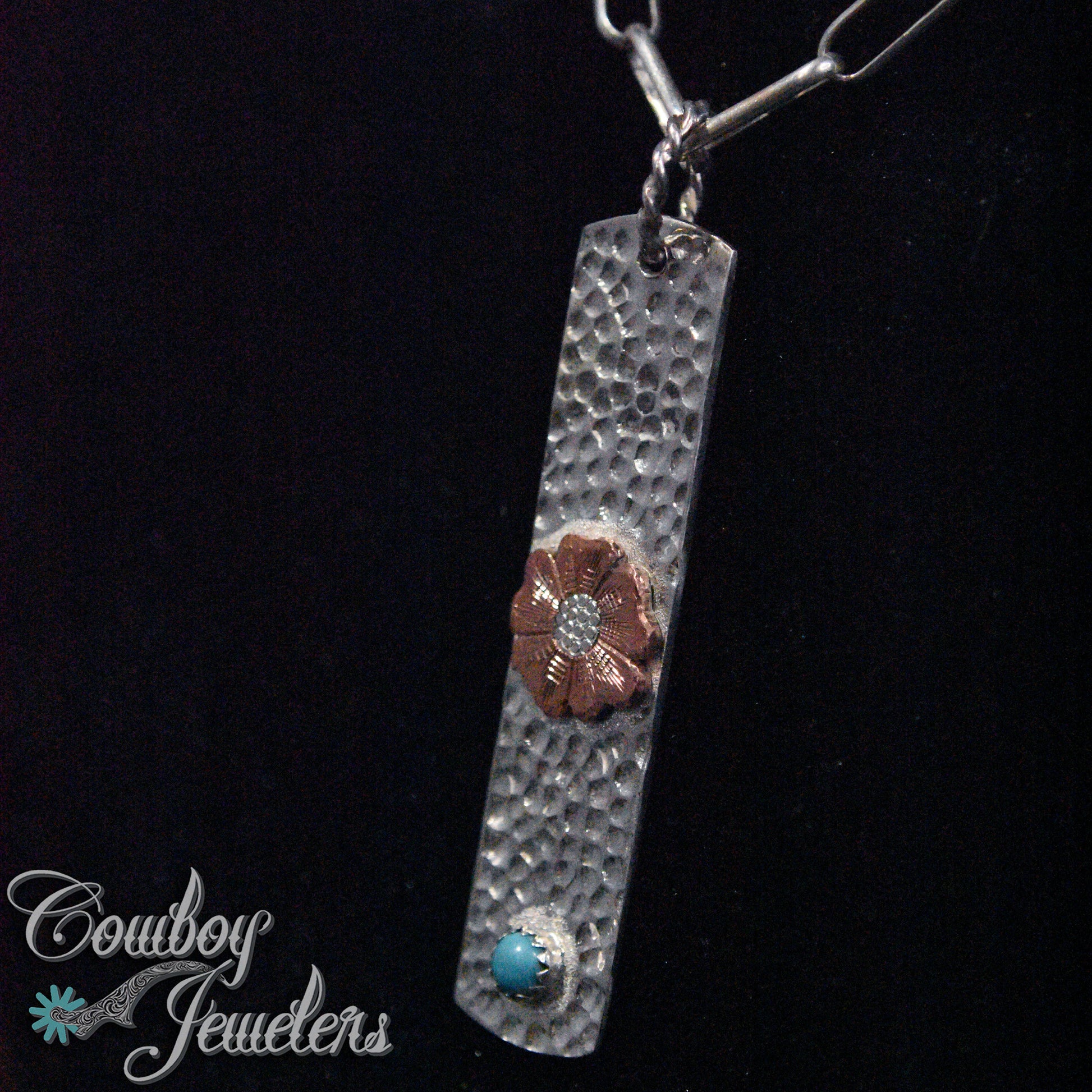 203 - bar flower pendant