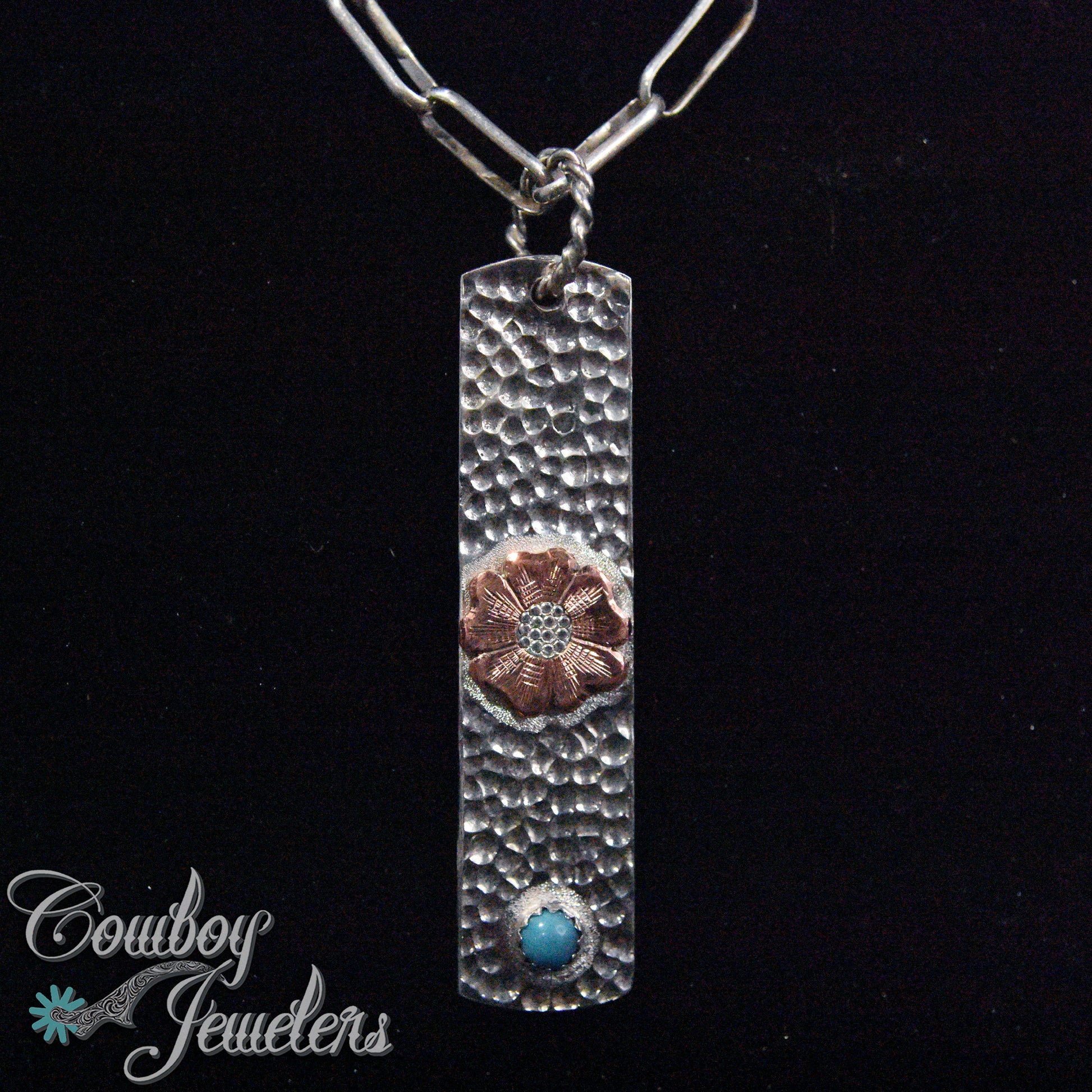 203 - bar flower pendant