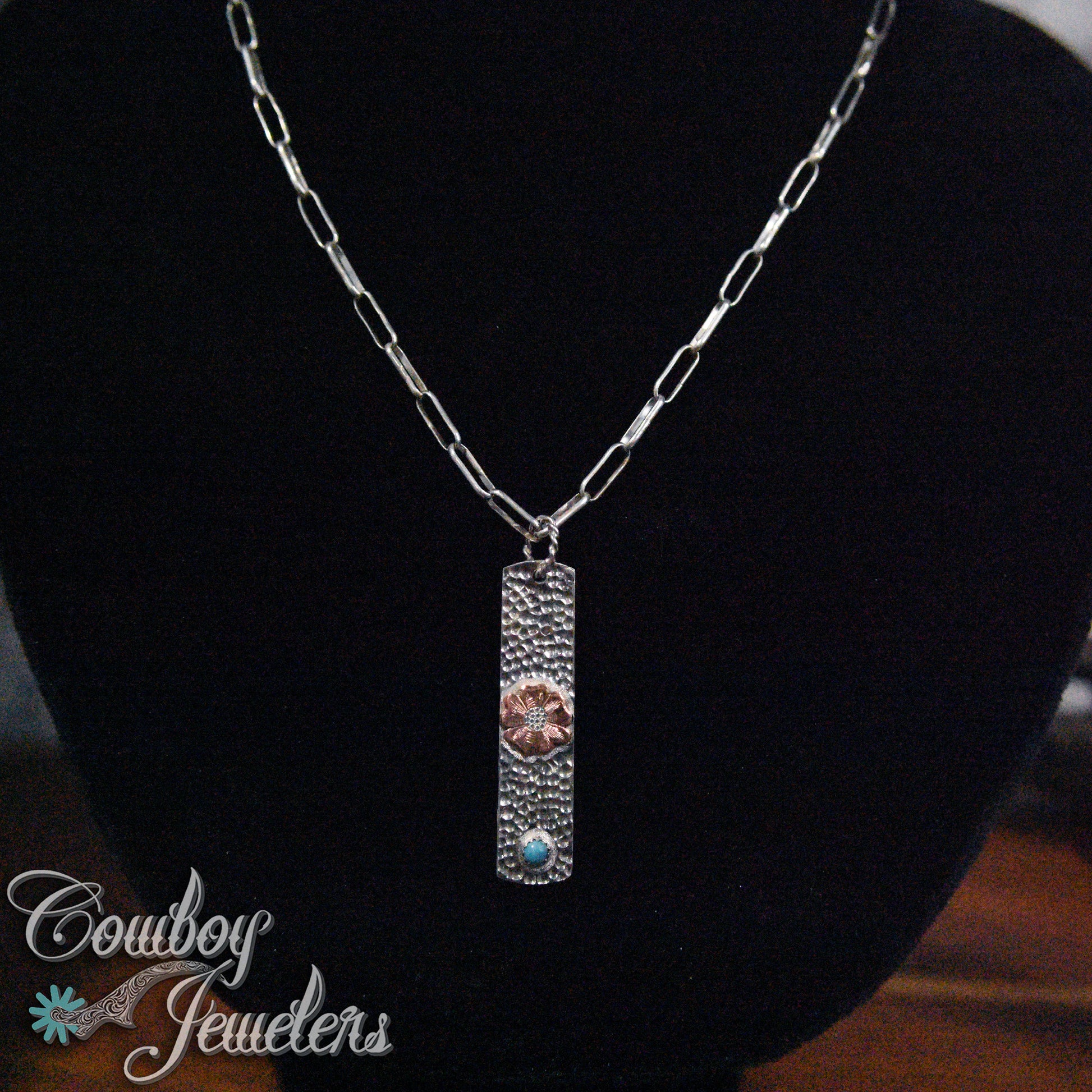 203 - bar flower pendant